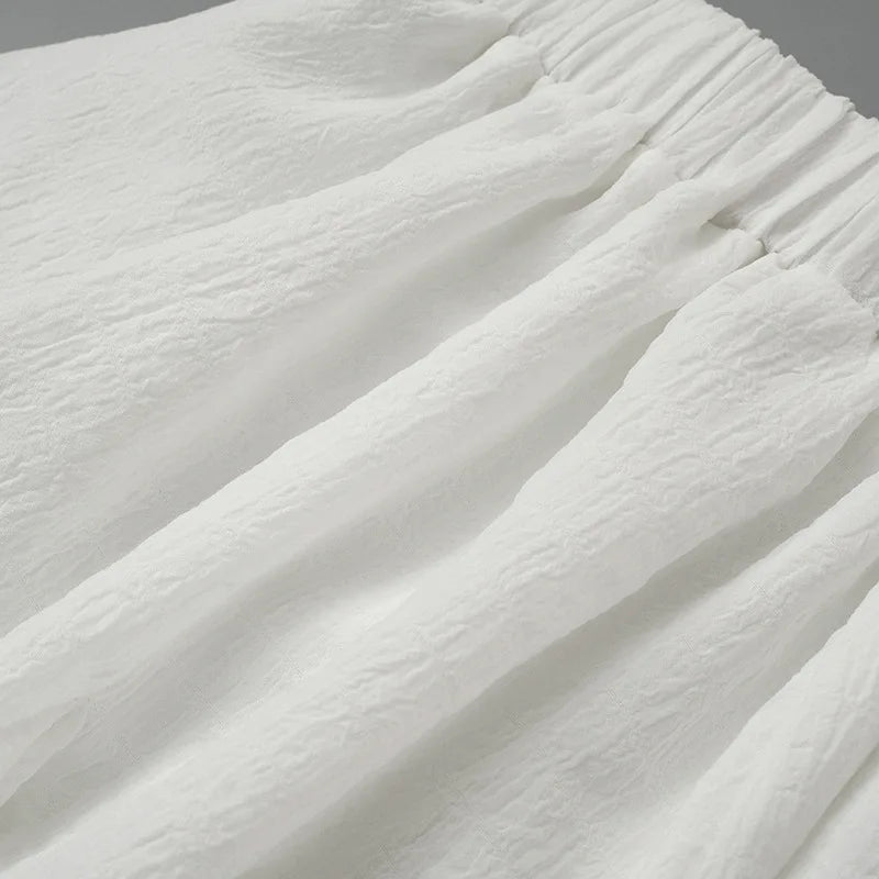 סט שני חלקים פשתן טופ סטרפלס קשירה וחצאית מיני מלמלה - לולה