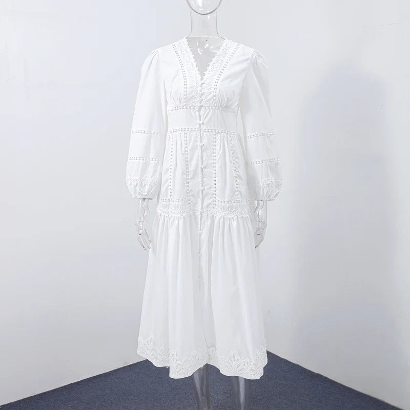 שמלת מקסי שיפלי בעיטור כפתורים - רעיה