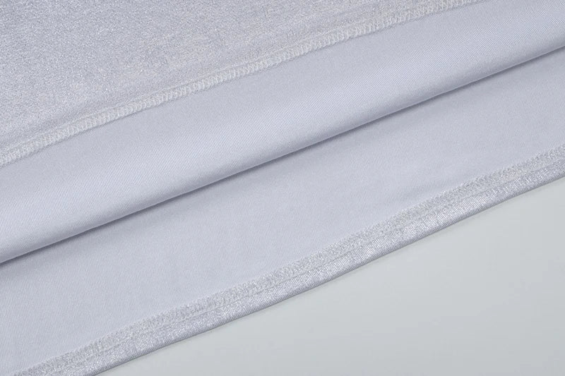 שמלת מקסי בד מטאלי מבריק מנצנץ בעיצוב כיווצים - אנדרסון