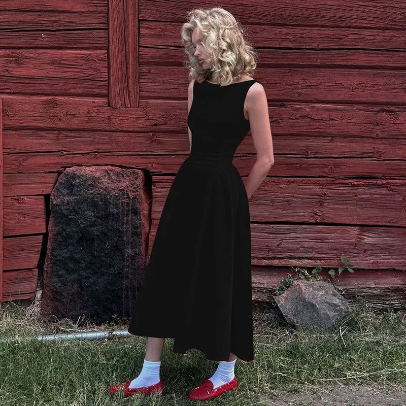 שמלת מידי גב פתוח בגזרת A - היידי