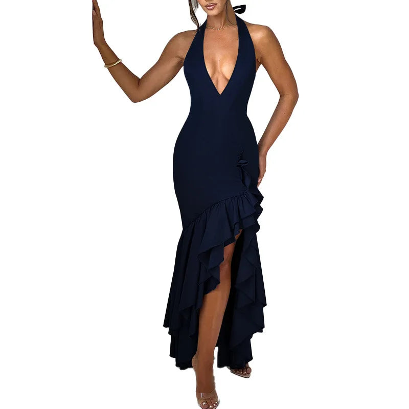 שמלת מקסי מלמלה גב פתוח - Rosalina