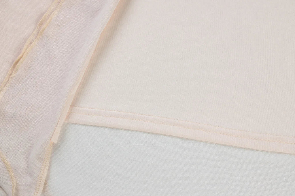 סט שני חלקים בעיצוב כיווצים טופ וחצאית מקסי מלמלה בעיטור שסע - Fernanda