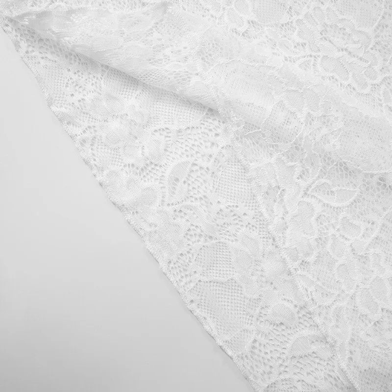 סט תחרה שני חלקים טופ גופיה קשירות בגב וחצאית מקסי - רייצ'ל