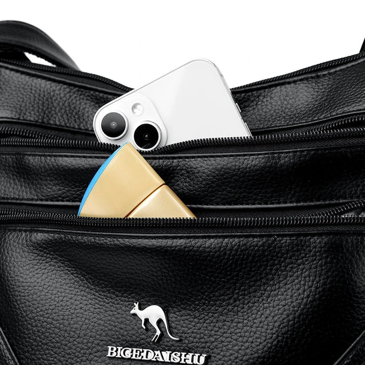 Leather bag with comfortable design - various storage compartments
