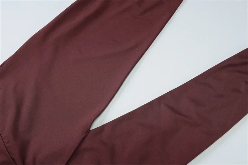 שמלת מקסי בעיצוב קשירה בצוואר ומחשוף V עמוק בעיטור שסע וכיווצים - צ'ינה