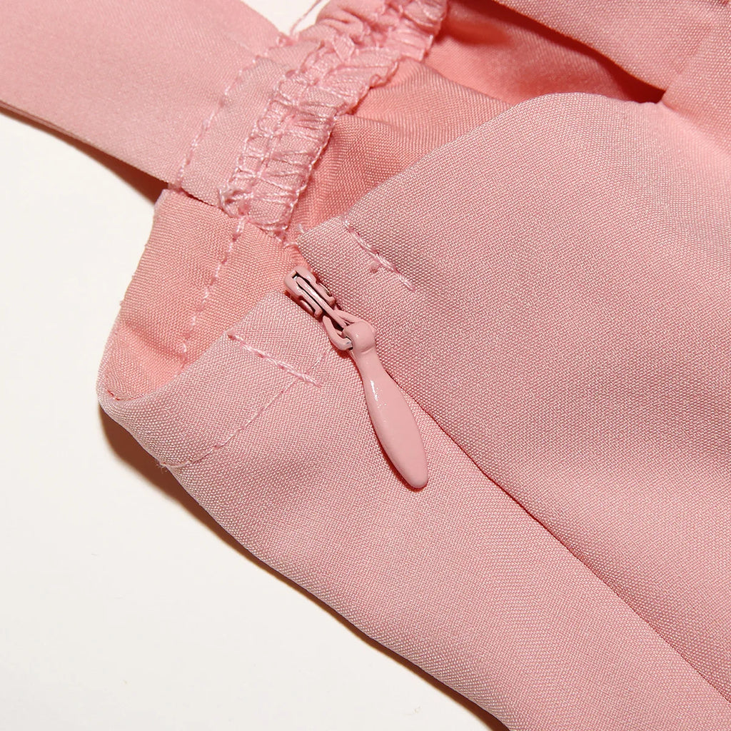 שמלת מידי קיצית בעיצוב כפרי בעיטור שסע - אנג'ליקה