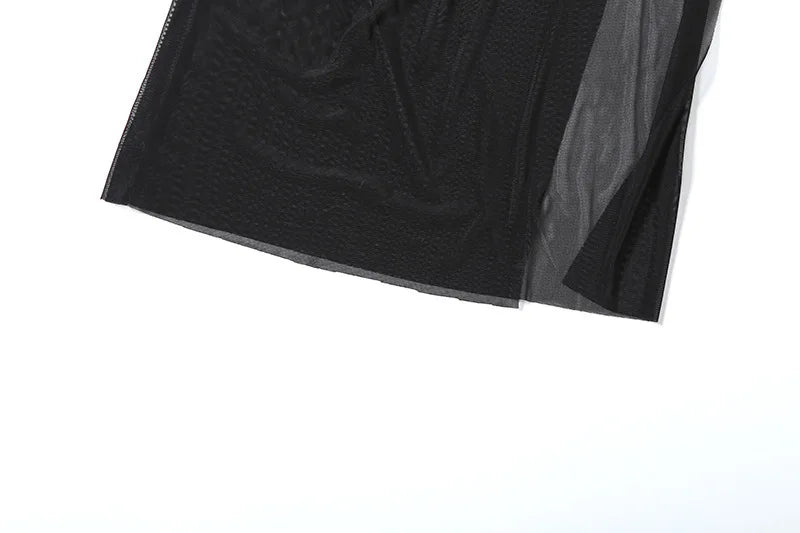 שמלת מקסי תחרה בעיטור שיפון כתפיים חשופות - Elouise