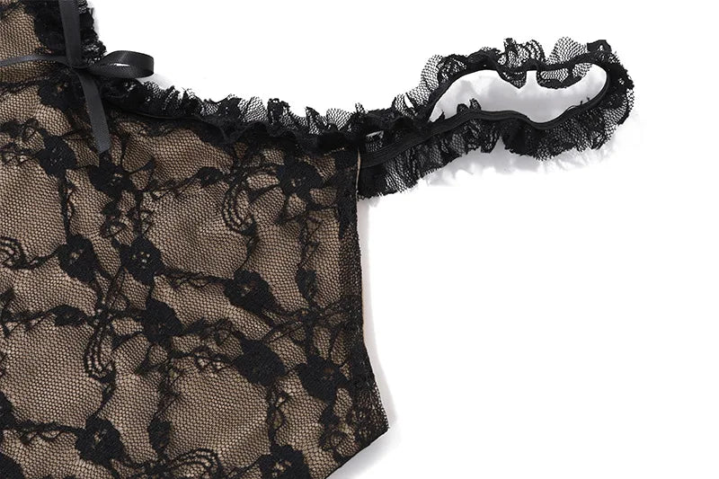 שמלת מידי תחרה בעיטור פפיון - רייצ'ל