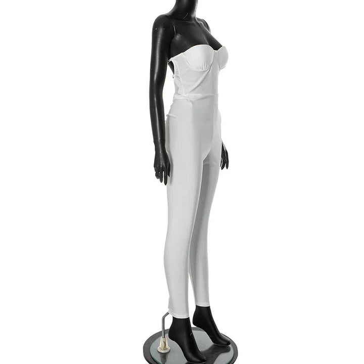 Shiny, shapely strapless jumpsuit - Lorelai
