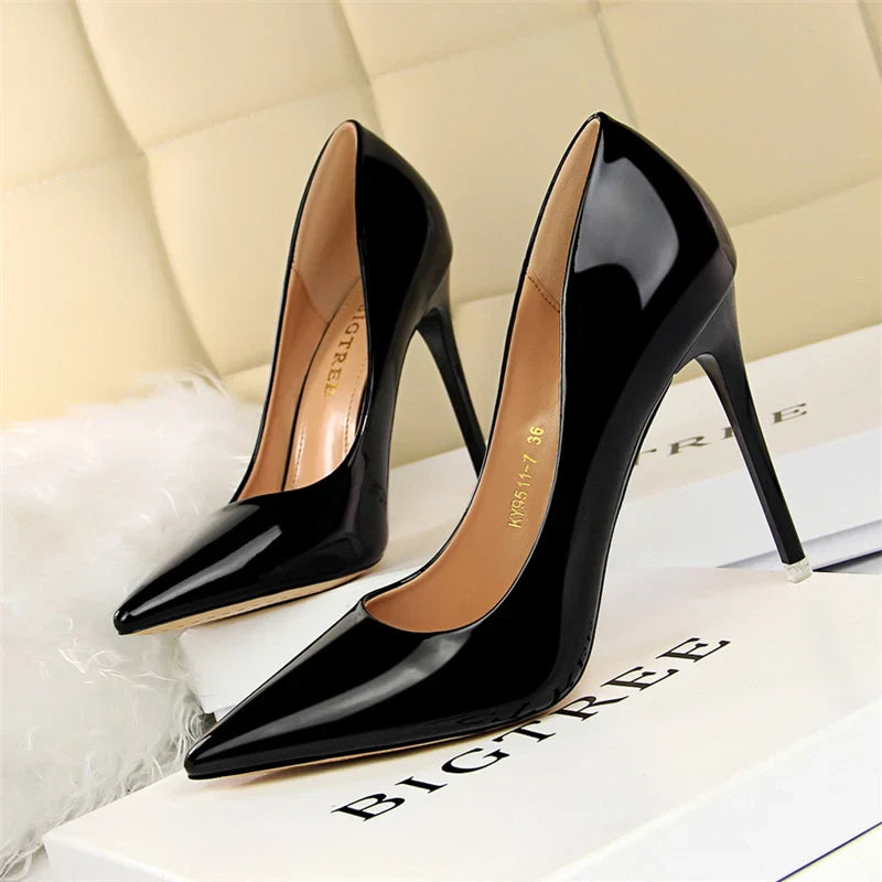 Shiny high heel shoes in various heights - Hailey