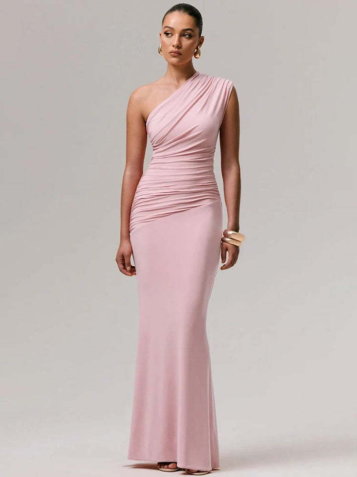Elegant one-shoulder maxi dress - Jeska