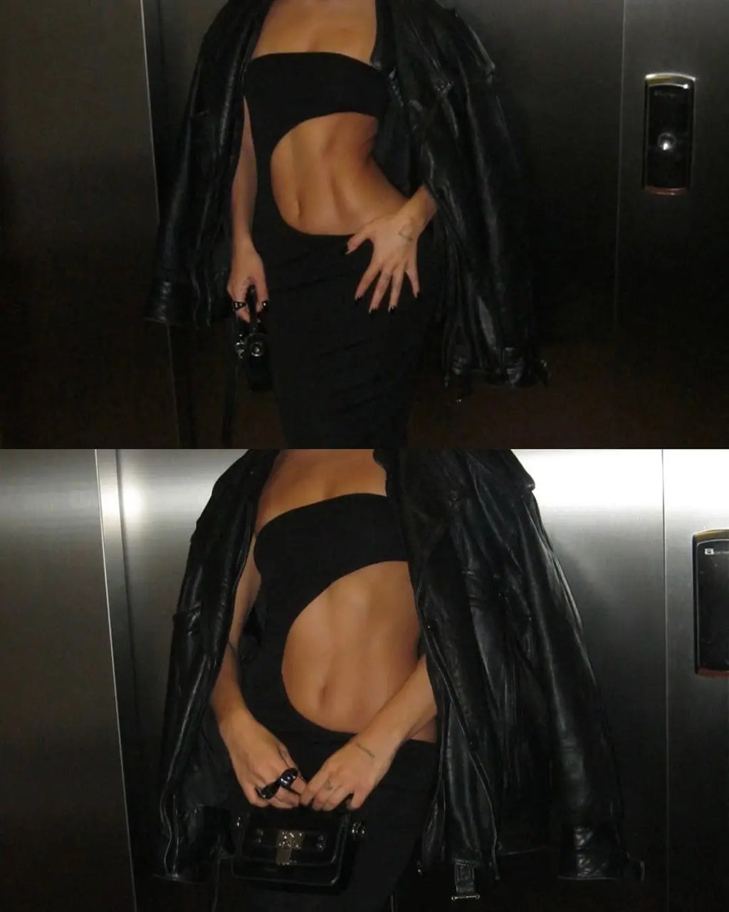 שמלת מידי סטרפלס בטן חשופה - ראיין