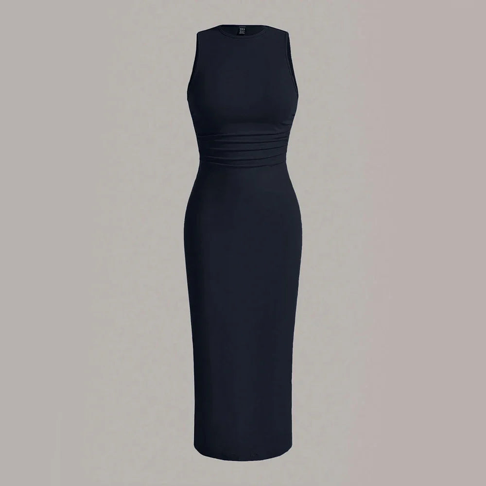 שמלת מידי צמודה בד מחטב - Novah