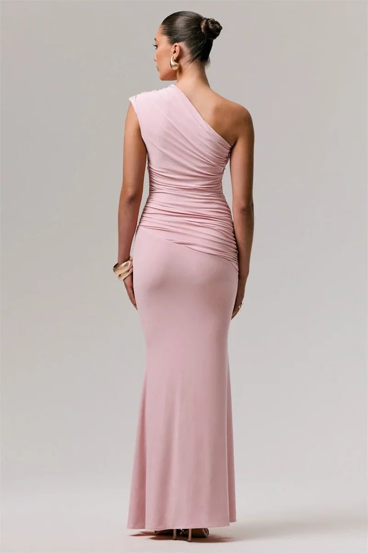 Elegant one-shoulder maxi dress - Jeska