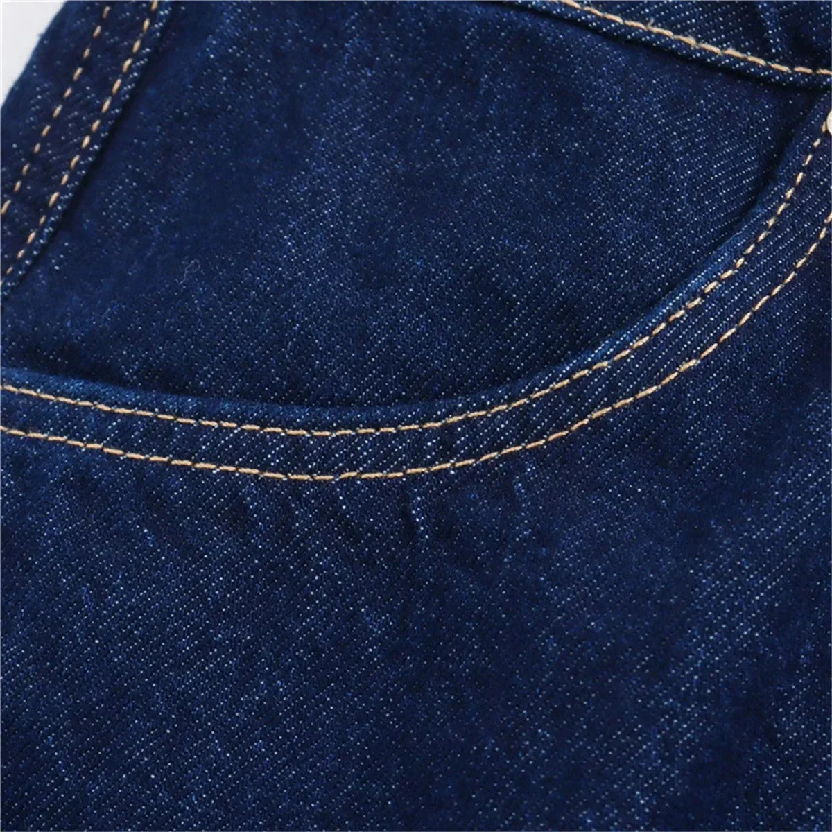 חליפת דנים שני חלקים מכנס חצאית מיני וחולצה בעיטור כיסים - ג'ול