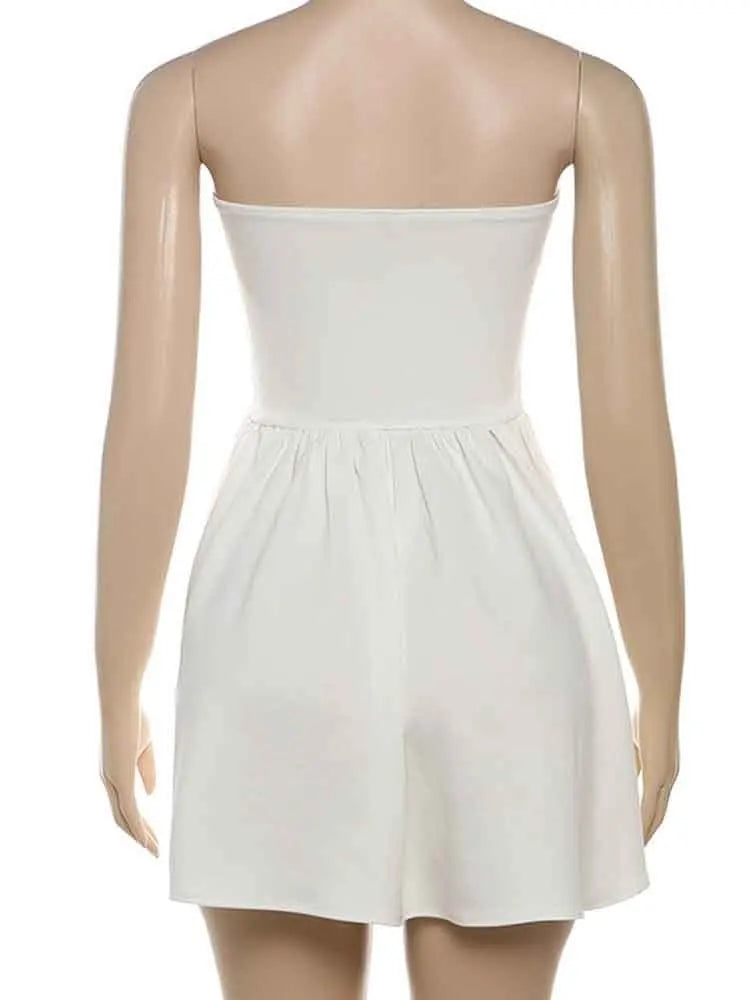 שמלת מיני סטרפלס בגזרת A - Louisa