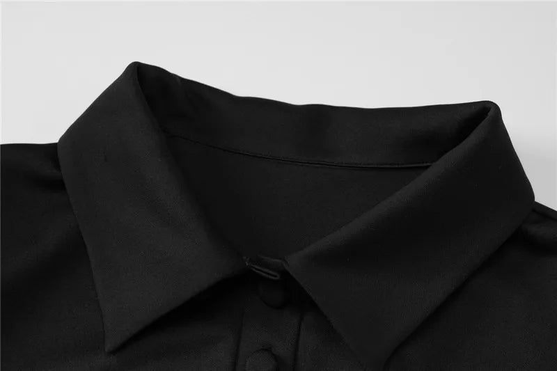 שמלת מיני מחויטת צווארון פולו - PATRISIA