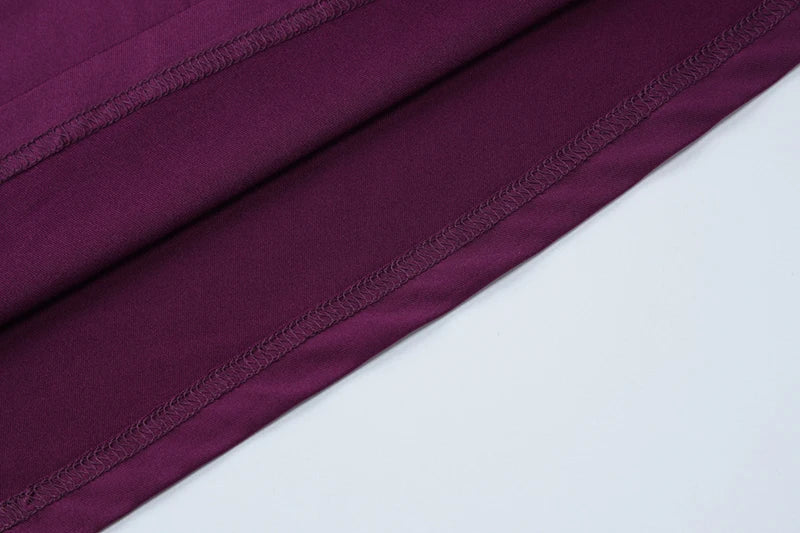 שמלת מקסי צווארון גולף צנועה בעיצוב כיווצים ומלמלה - מלכה