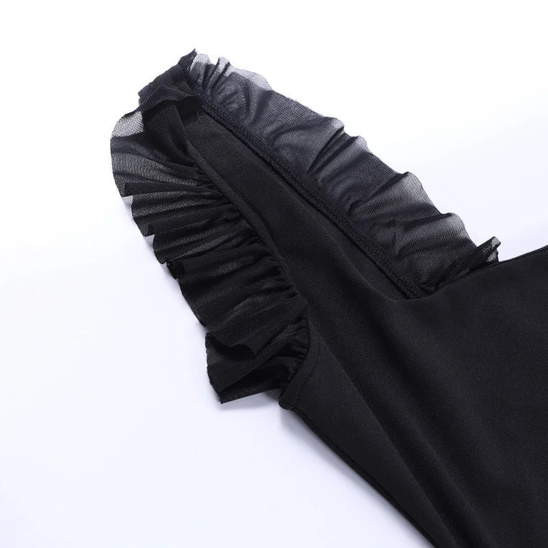 שמלת מקסי בעיטור מלמלה בעיצוב שסע - יהליה