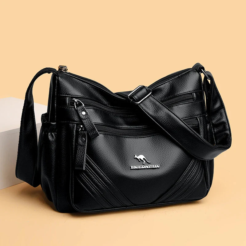 Leather bag with comfortable design - various storage compartments