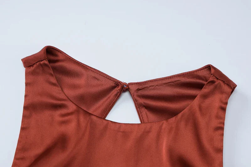 שמלת מקסי סאטן גב פתוח - אלינורה