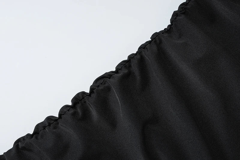 שמלת מקסי סטרפלס כיווצים בעיטור אבזם - מייס