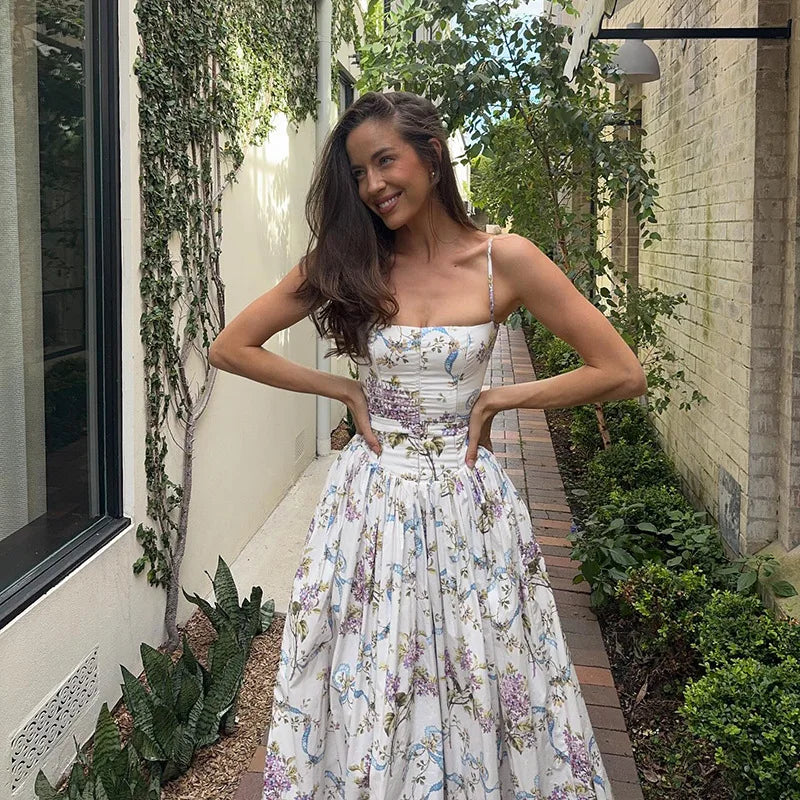 שמלת מקסי פרחונית בגזרת A - ונציה