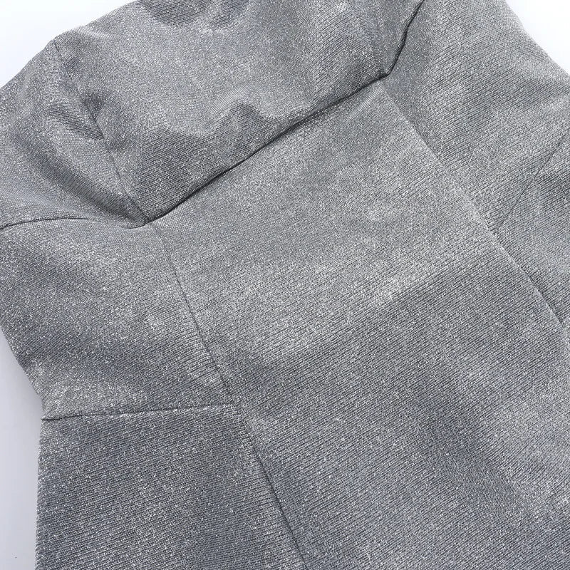 שמלת מיני סטרפלס נצנצים בעיטור פפיון בגב - DIVA