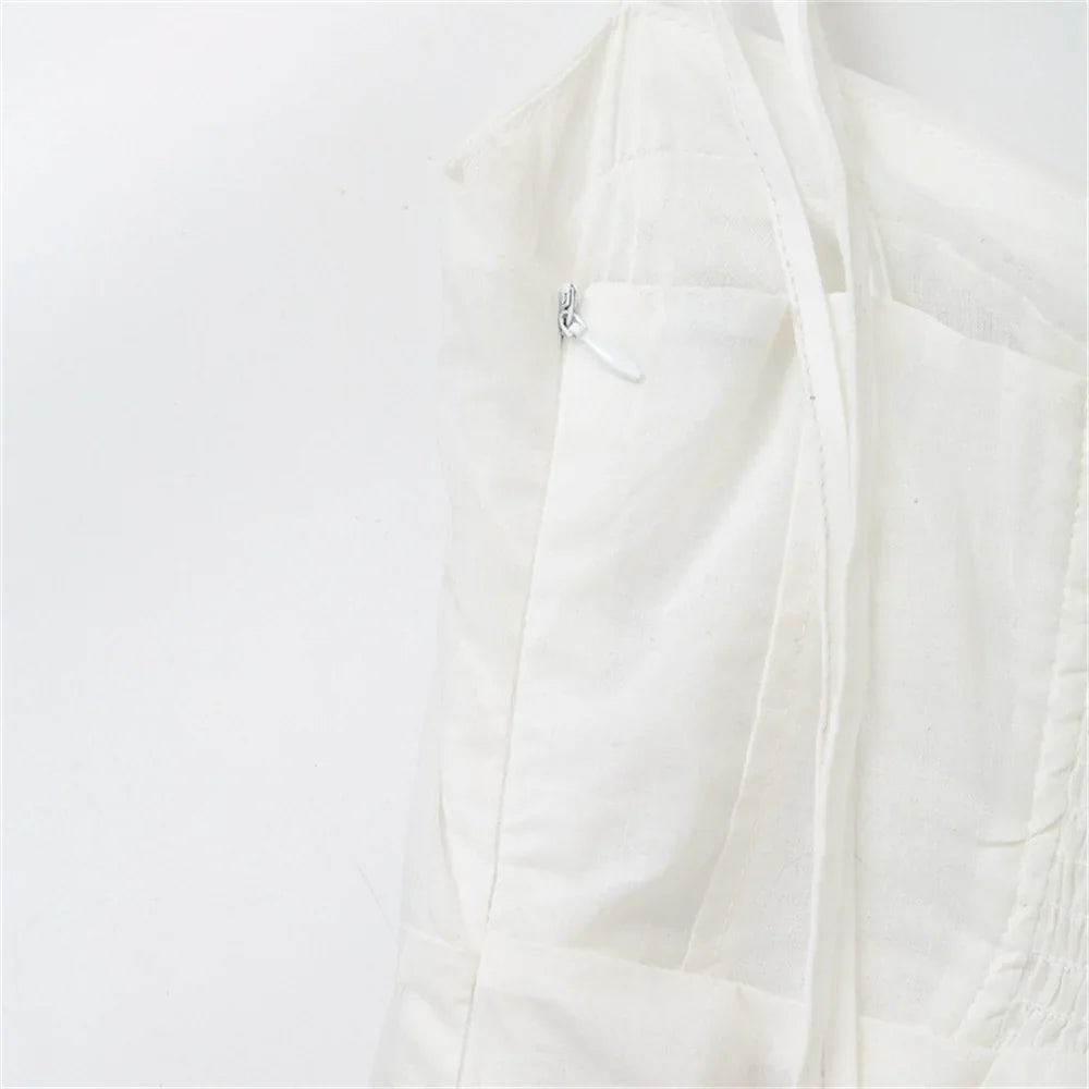 שמלת מקסי מלמלה בגזרת A קשירה בכתפיות - Allie