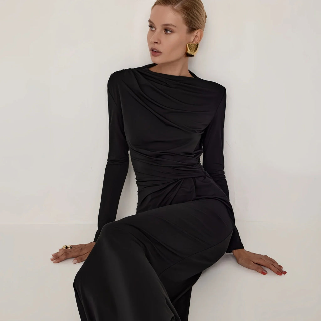 שמלת מקסי בעיצוב כיווצים - אליה