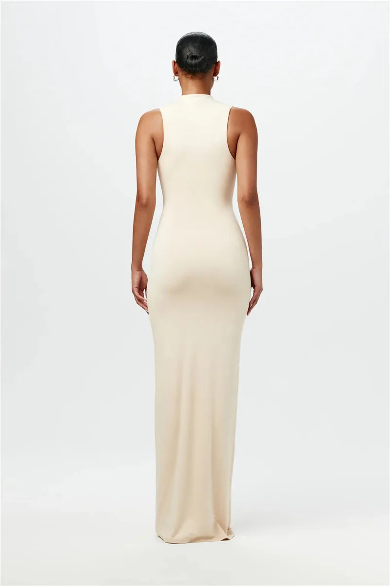 שמלת מקסי בעיצוב קשירה וכיווצים - SIS