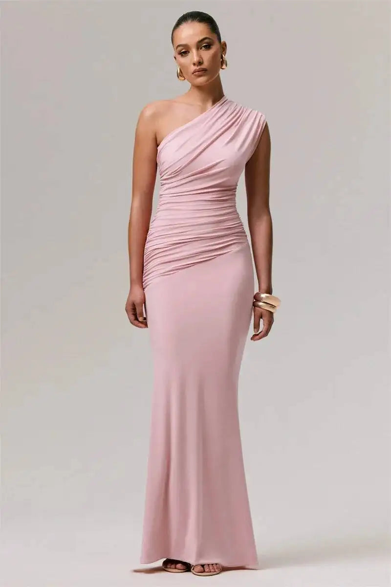 Elegant one-shoulder maxi dress - Jeska