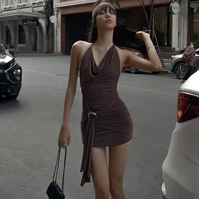 שמלת מיני בעיצוב וינטג' גב פתוח - Kali