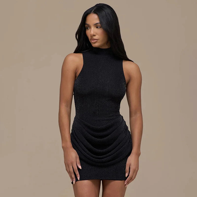 Sequin mini dress with pleats - SHAYA