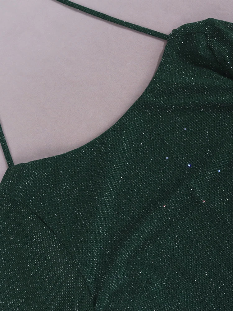 שמלת מיני נצנצים גב פתוח קשירה בגב - קיי