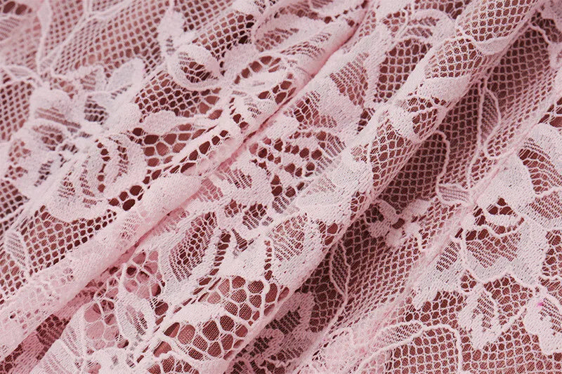 שמלת מיני תחרה בעיטור עליונית שרוולים סגירת קשירה - פולינה