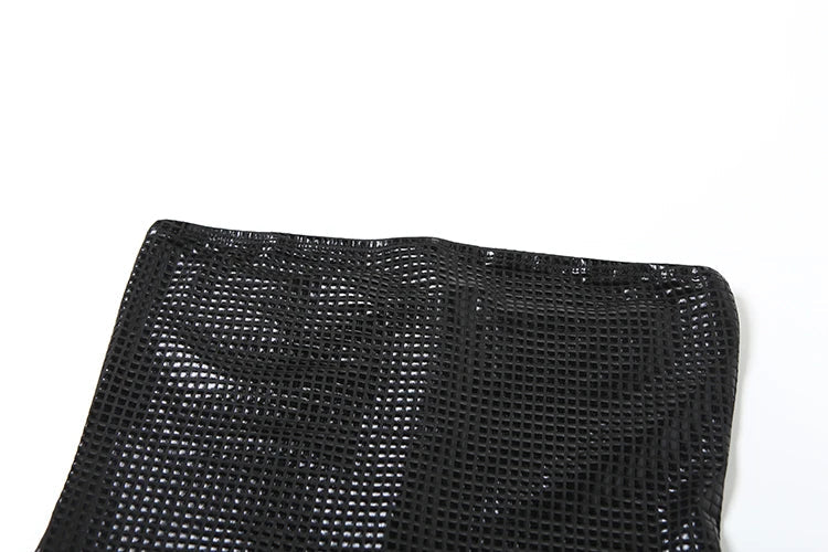 שמלת מקסי סטרפלס בעיצוב ריבועים מנצנצים - Melanie