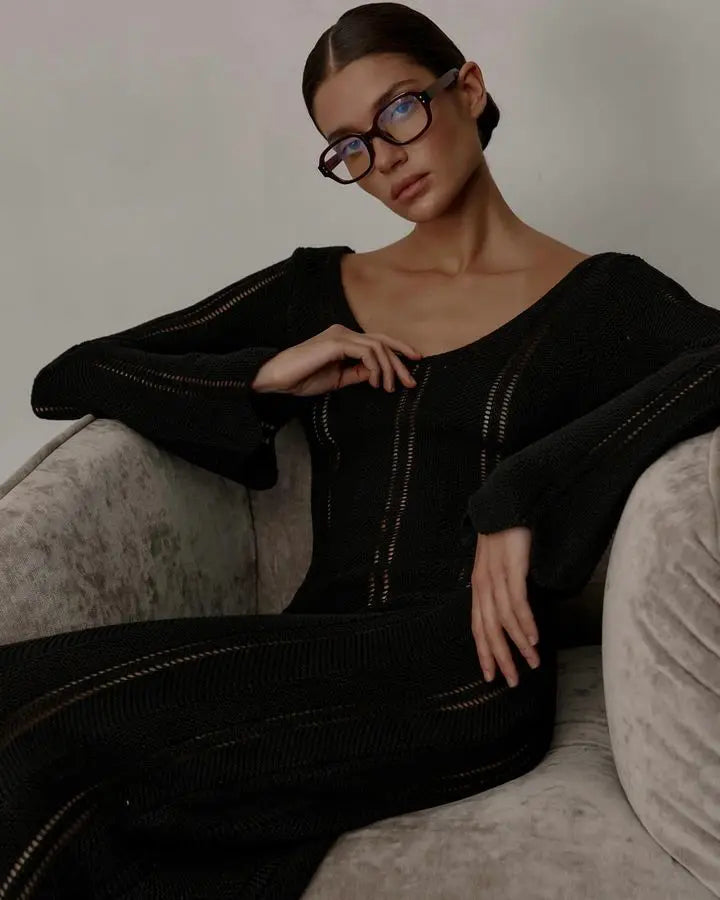 שמלת מקסי סרוגה גב פתוח - Sierra