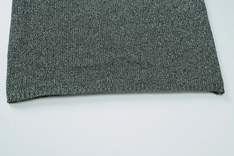 שמלת מיני סרוגה נצנצים צווארון נופל גב פתוח - קסם