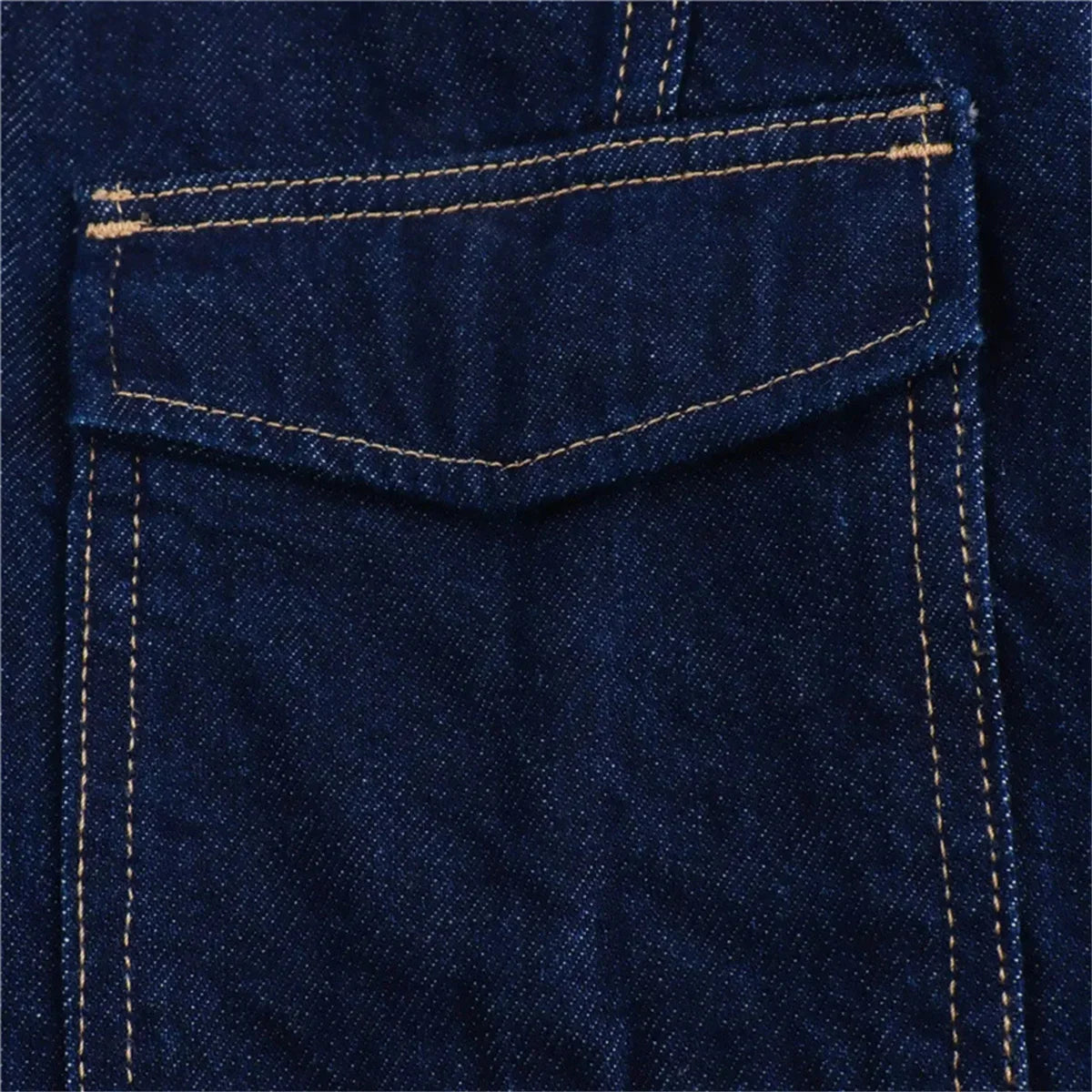 חליפת דנים שני חלקים מכנס חצאית מיני וחולצה בעיטור כיסים - ג'ול