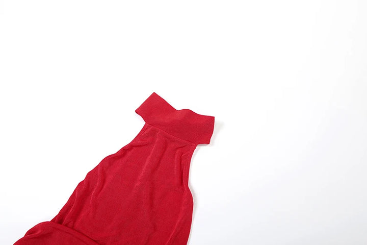 Open-back velvet maxi dress with pleats - Ciara