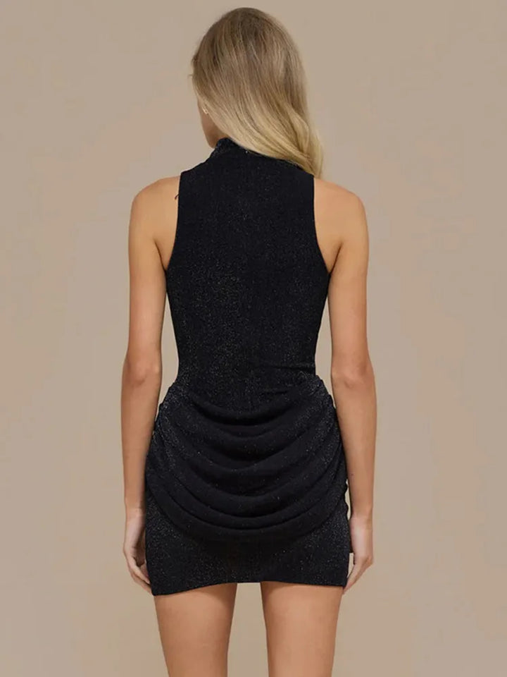 Sequin mini dress with pleats - SHAYA