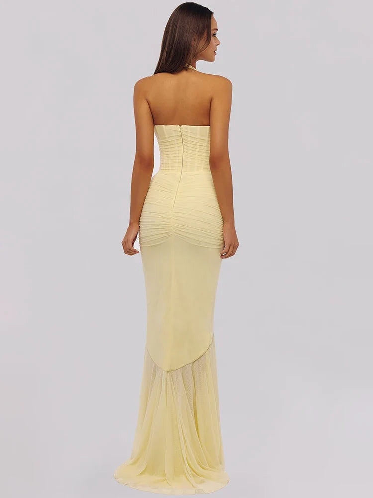 Ruffled chiffon maxi dress - JOYA