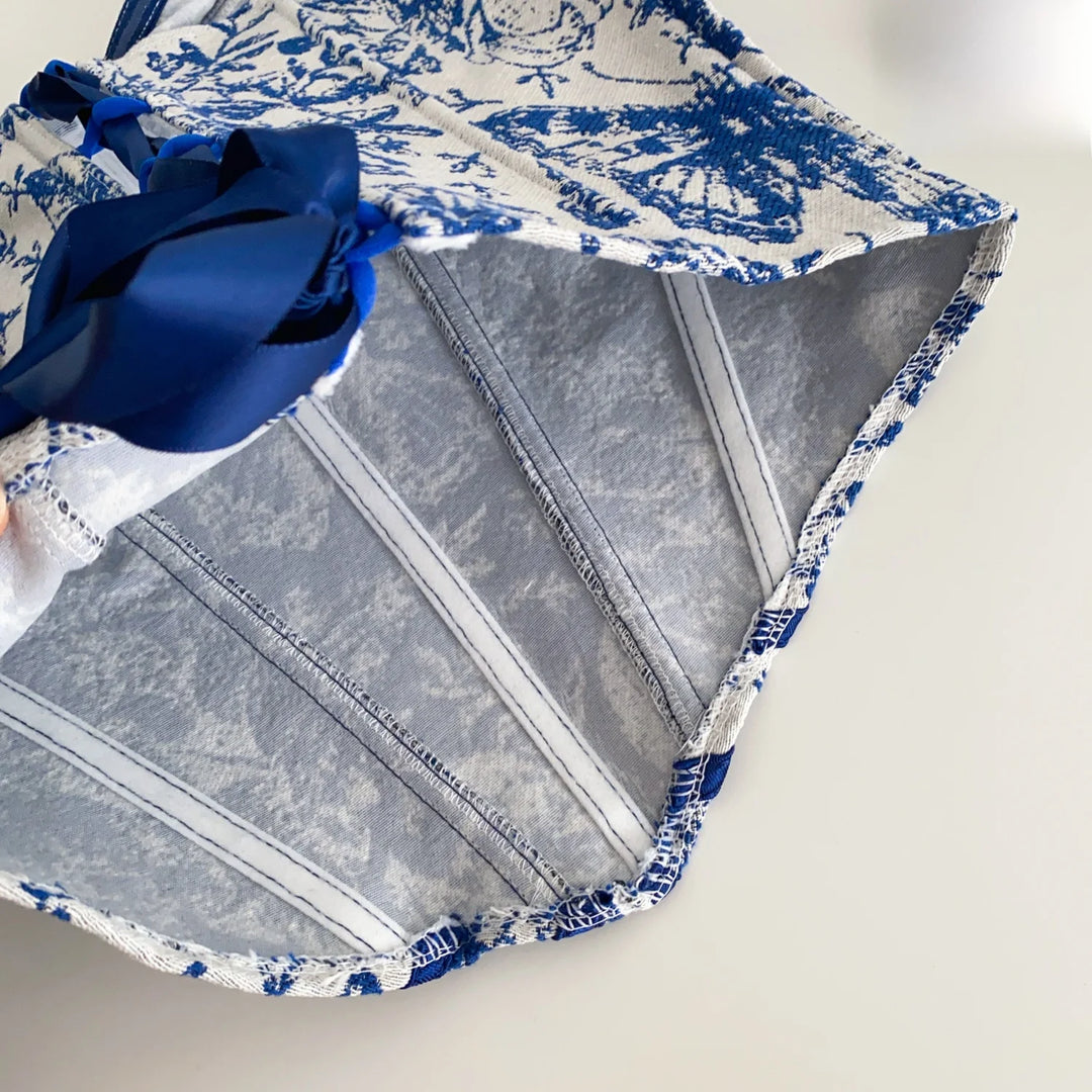 Corset with flower and butterfly design