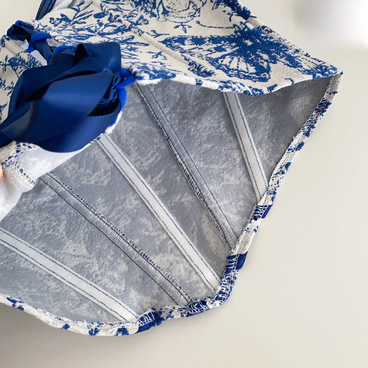 Corset with flower and butterfly design