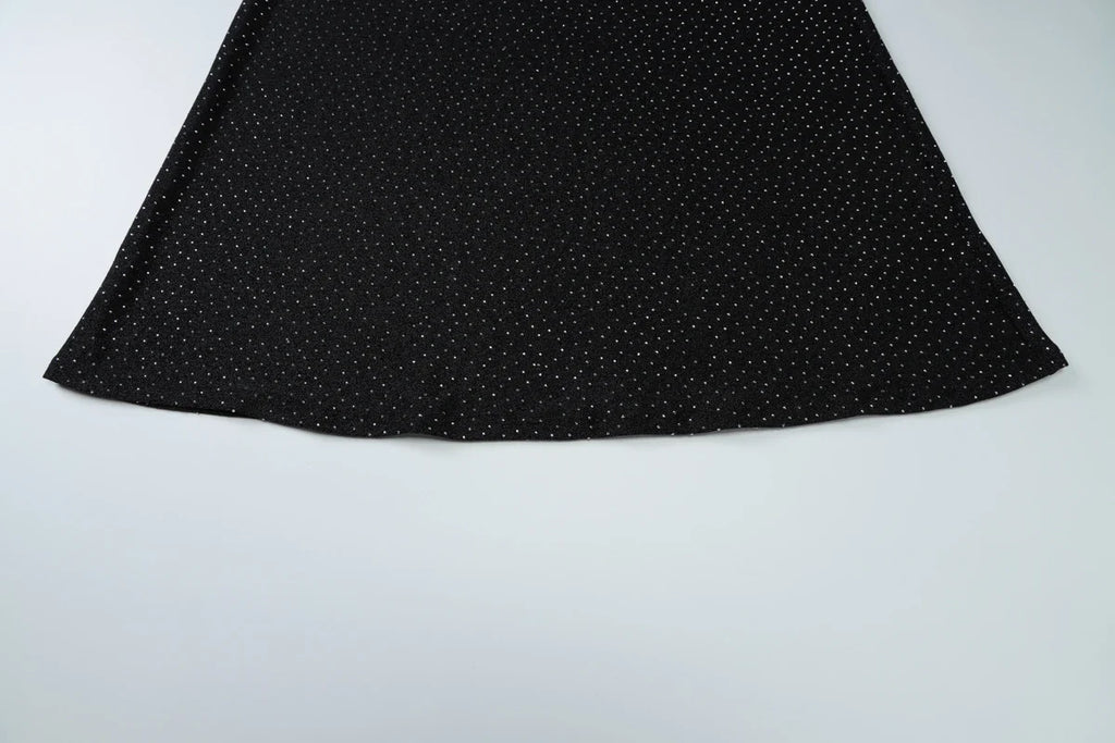 שמלת מקסי סטרפלס נצנצים בעיטור זרקונים מנצנצים - HOLLY