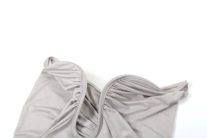 שמלת מקסי קיפולים בעיצוב חזה מיוחד -  LILA