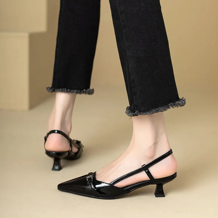 Shiny Pointed High Heels - Shirit