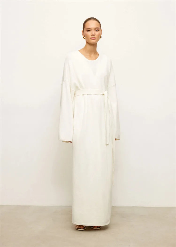 קרדיגן צמרי ארוך סגירת חגורת קשירה - קאי