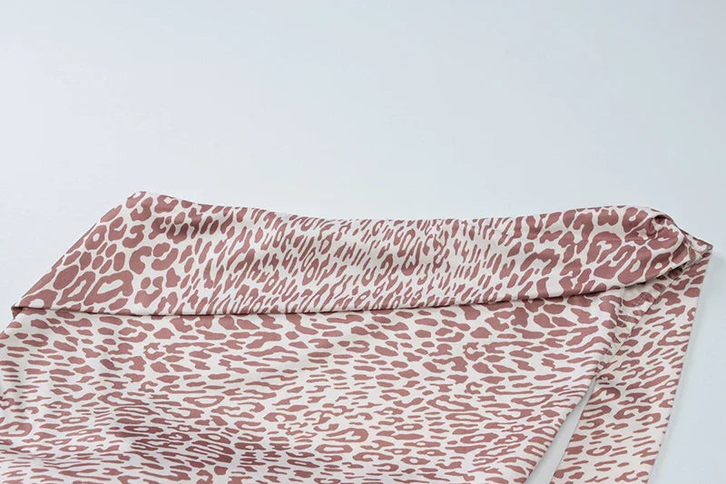 שמלת מקסי מנומרת בעיצוב קשירה בצוואר - אמזונה